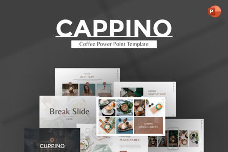 Cuppino Coffee Minimalist PowerPoint Template, PowerPoint-sjabloon, 09712, Food & Beverage — PoweredTemplate.com