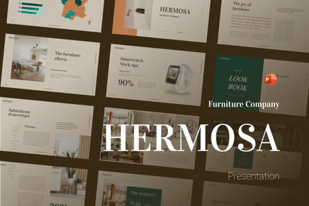 Hermosa Interior Elegant PowerPoint Template, 파워 포인트 템플릿, 09713, 부동산 — PoweredTemplate.com