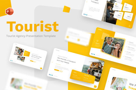 Tourist Tourist Agency PowerPoint Template, PowerPoint-Vorlage, 09717, Ferien/besondere Anlässe — PoweredTemplate.com