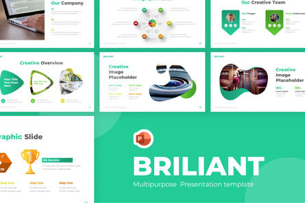 Briliant Multipurpose Powerpoint Template, PowerPoint Template, 09721, Business — PoweredTemplate.com