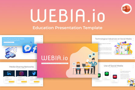 Webia Io Education Presentation Template, Templat PowerPoint, 09725, Education & Training — PoweredTemplate.com
