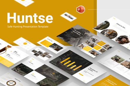 Huntse Safe Hunting PowerPoint Template, PowerPoint-sjabloon, 09727, Dieren en Huisdieren — PoweredTemplate.com