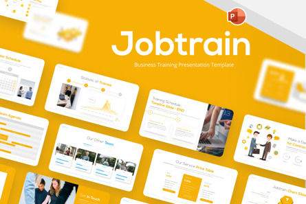 Jobtrain Business Training PowerPoint Template, PowerPoint Template, 09729, Business — PoweredTemplate.com