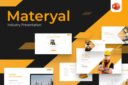 Materyal Industry Powerpoint Template, PowerPoint Template, 09731, Construction — PoweredTemplate.com