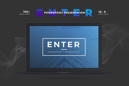 ENTER Minimalist PowerPoint Template, 파워 포인트 템플릿, 09738, 비즈니스 — PoweredTemplate.com