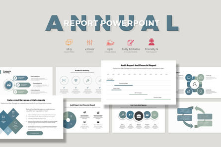Annual Report Presentation Template, Modele PowerPoint, 09740, Business — PoweredTemplate.com