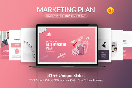 Marketing Plan PowerPoint Template, 09742, Lavoro — PoweredTemplate.com