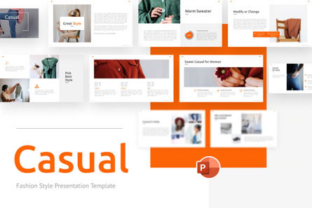 Casual Fashion Minimalist PowerPoint Template, Templat PowerPoint, 09754, Art & Entertainment — PoweredTemplate.com