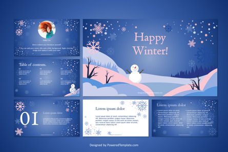 Happy Winter Free Presentation Template, 09761, Holiday/Special Occasion — PoweredTemplate.com