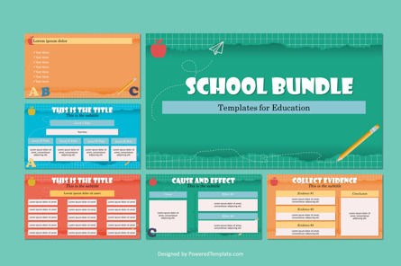 School Bundle Free Presentation Template, Gratuit Theme Google Slides, 09762, Education & Training — PoweredTemplate.com