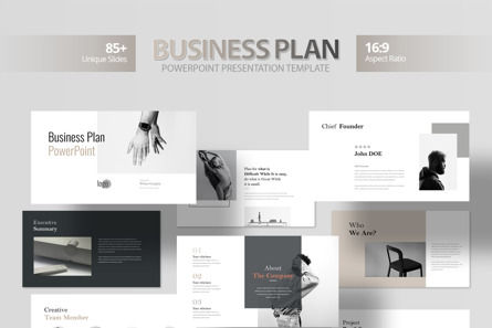 Minimal Business Plan PowerPoint Template, 09765, Negocios — PoweredTemplate.com