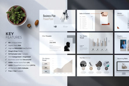 Minimal Business Plan PowerPoint Template, Diapositive 3, 09765, Business — PoweredTemplate.com