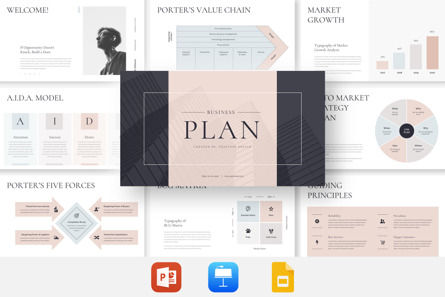 Business Plan Presentation Template, 09768, Negocios — PoweredTemplate.com