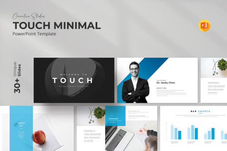 Touch Minimal PowerPoint Template, Templat PowerPoint, 09770, Bisnis — PoweredTemplate.com