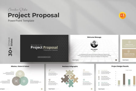 Project Proposal Google Slides Template, Tema Google Slides, 09771, Bisnis — PoweredTemplate.com