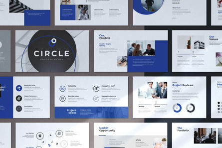 CIRCLE PowerPoint Template, Modello PowerPoint, 09776, Lavoro — PoweredTemplate.com