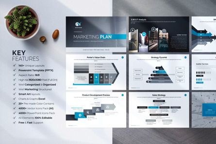 Marketing Plan PowerPoint Template, Diapositiva 2, 09785, Negocios — PoweredTemplate.com