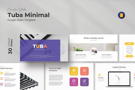 Tuba Minimal Google Slides Template, Googleスライドのテーマ, 09799, ビジネス — PoweredTemplate.com