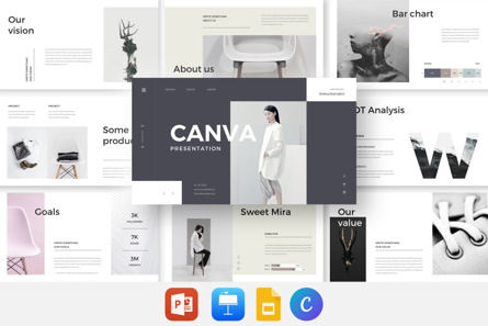 Canva Minimal Presentation Template, PowerPoint模板, 09802, 商业 — PoweredTemplate.com