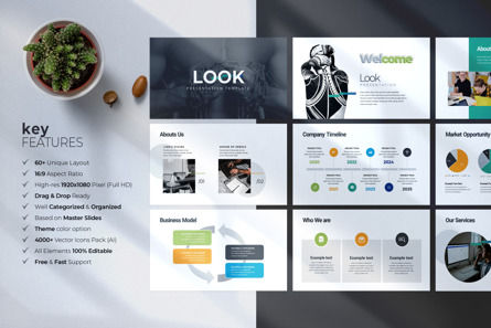 Look Minimal PowerPoint Template, Diapositive 2, 09803, Business — PoweredTemplate.com