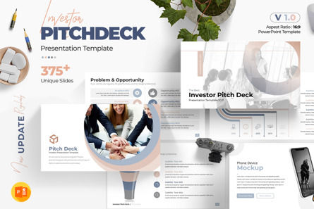 Investor Pitch Deck Presentation, Plantilla de PowerPoint, 09807, Negocios — PoweredTemplate.com
