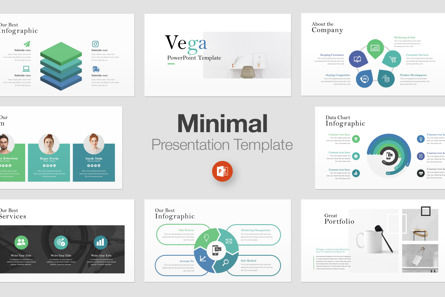 Vega Minimal PowerPoint Template, PowerPoint Template, 09811, Business — PoweredTemplate.com
