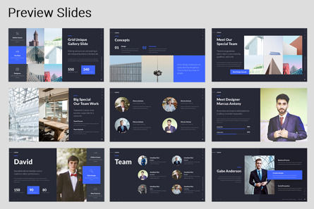 LORAN - Fully Animated Business Presentation Template Blue Version, Diapositiva 4, 09813, Conceptos de negocio — PoweredTemplate.com