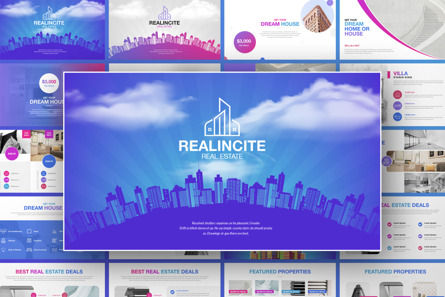 Real Estate Business Presentation Template, Plantilla de PowerPoint, 09815, Negocios — PoweredTemplate.com