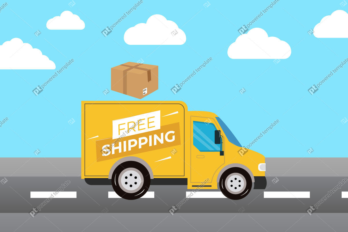 Free Delivery Concept Design with Truck | 02419 | PoweredTemplate.com