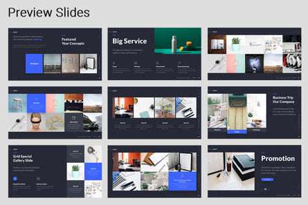 LORAN - Fully Animated Business Google Slide Template Blue Version, Slide 3, 09824, Business — PoweredTemplate.com
