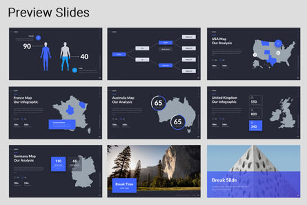 LORAN - Fully Animated Business Google Slide Template Blue Version, Deslizar 6, 09824, Negócios — PoweredTemplate.com