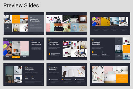 LORAN - Fully Animated Business Google Slide Template Yellow Version, Diapositiva 4, 09840, Negocios — PoweredTemplate.com