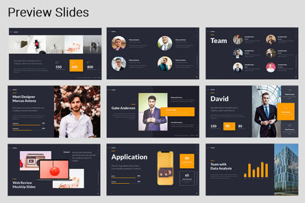 LORAN - Fully Animated Business Google Slide Template Yellow Version, スライド 6, 09840, ビジネス — PoweredTemplate.com