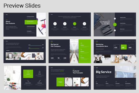 LORAN - Fully Animated Business Google Slide Template Green Version, 幻灯片 3, 09841, 商业 — PoweredTemplate.com