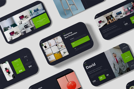LORAN - Fully Animated Business Presentation Template GREEN Version, Modello PowerPoint, 09842, Lavoro — PoweredTemplate.com