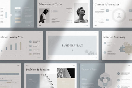 Business Plan Presentation Template, Modele PowerPoint, 09850, Business — PoweredTemplate.com