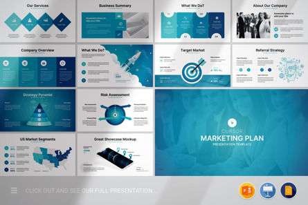 Marketing Plan Presentation Template, 09853, 비즈니스 — PoweredTemplate.com