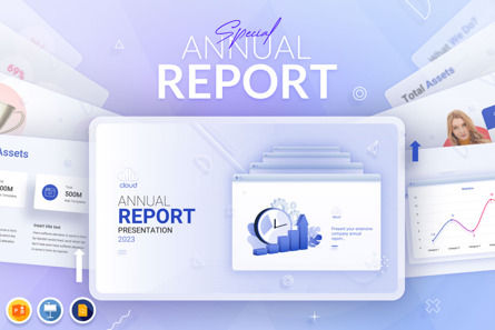 Annual Report Business Presentation Template, 09857, Business — PoweredTemplate.com