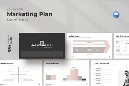 Marketing Plan Keynote Template, Keynote-Vorlage, 09882, Business — PoweredTemplate.com
