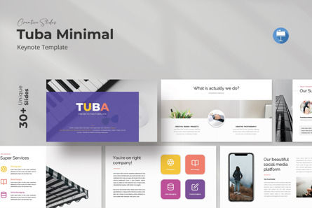 Tuba Minimal Keynote Template, Modelo do Keynote da Apple, 09883, Negócios — PoweredTemplate.com