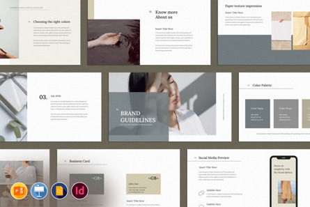 Brand Guidelines Template, Modello PowerPoint, 09915, Lavoro — PoweredTemplate.com