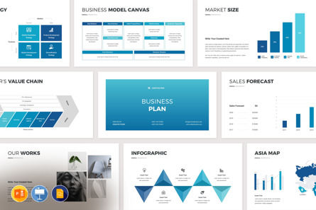 Business Plan Presentation Template, Plantilla de PowerPoint, 09930, Negocios — PoweredTemplate.com