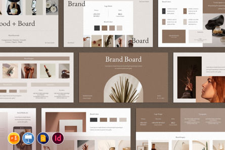 Brand Board Template, Modello PowerPoint, 09943, Lavoro — PoweredTemplate.com
