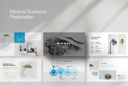Minimal Business Presentation, PowerPoint-sjabloon, 09960, Business Concepten — PoweredTemplate.com