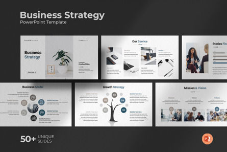 Business Strategy PowerPoint Template, PowerPoint Template, 09968, Business — PoweredTemplate.com