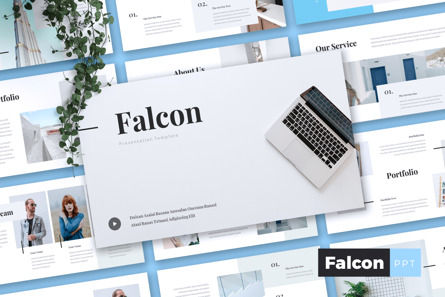 Falcon - Minimal Business PowerPoint Presentation Template, 파워 포인트 템플릿, 09982, 비즈니스 — PoweredTemplate.com