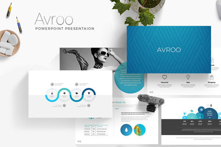 Avroo Minimalist Presentation, Templat PowerPoint, 09994, Model Bisnis — PoweredTemplate.com