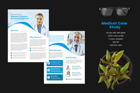 Business Double Side Case Study Flyer For Medical Institutional Services In PPT Word AI EPS PDF, PowerPoint-sjabloon, 09995, Bedrijf — PoweredTemplate.com