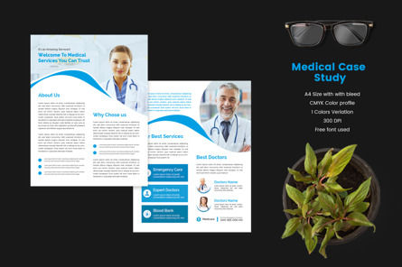 Business Double Side Case Study Flyer For Medical Institutional Services In PPT Word AI EPS PDF, Diapositiva 2, 09995, Negocios — PoweredTemplate.com