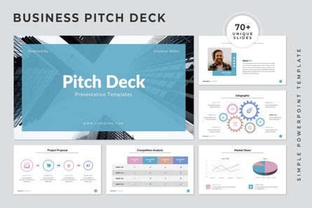 Business Pitch Deck PowerPoint Template, Modello PowerPoint, 10000, Lavoro — PoweredTemplate.com